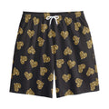 Gold Heart (NOT Real) Glitter Print Cotton Shorts