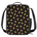 Gold Heart (NOT Real) Glitter Print Crossbody Lunch Bag