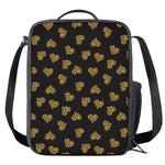 Gold Heart (NOT Real) Glitter Print Crossbody Lunch Bag