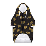 Gold Heart (NOT Real) Glitter Print Dog Zip Up Hoodie