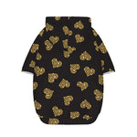 Gold Heart (NOT Real) Glitter Print Dog Zip Up Hoodie