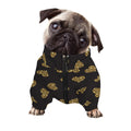 Gold Heart (NOT Real) Glitter Print Dog Zip Up Jacket