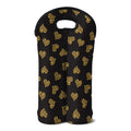 Gold Heart (NOT Real) Glitter Print Double Neoprene Wine Tote