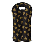 Gold Heart (NOT Real) Glitter Print Double Neoprene Wine Tote