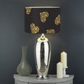 Gold Heart (NOT Real) Glitter Print Drum Lamp Shade