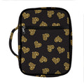 Gold Heart (NOT Real) Glitter Print Front Pocket Bible Bag