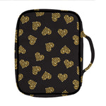 Gold Heart (NOT Real) Glitter Print Front Pocket Bible Bag
