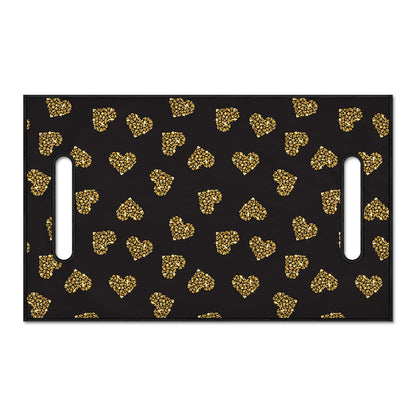 Gold Heart (NOT Real) Glitter Print Golf Cart Seat Cover
