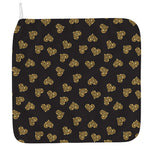 Gold Heart (NOT Real) Glitter Print Hand Towel