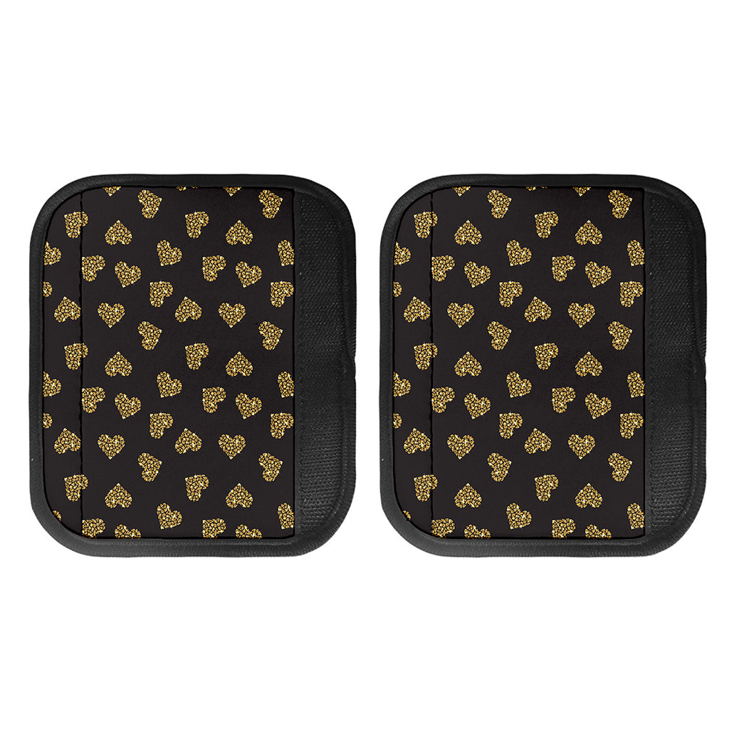 Gold Heart (NOT Real) Glitter Print Handle Covers