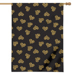 Gold Heart (NOT Real) Glitter Print House Flag