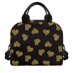 Gold Heart (NOT Real) Glitter Print Insulated Lunch Bag