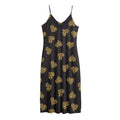 Gold Heart (NOT Real) Glitter Print Jersey Midi Cami Dress
