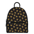 Gold Heart (NOT Real) Glitter Print Leather Backpack
