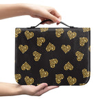 Gold Heart (NOT Real) Glitter Print Leather Bible Cover