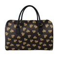 Gold Heart (NOT Real) Glitter Print Leather Duffel Bag