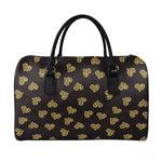Gold Heart (NOT Real) Glitter Print Leather Duffle Bag