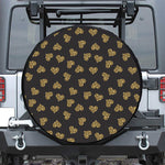 Gold Heart (NOT Real) Glitter Print Leather Spare Tire Cover