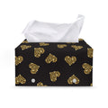 Gold Heart (NOT Real) Glitter Print Leather Tissue Box Cover