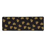 Gold Heart (NOT Real) Glitter Print Long Kitchen Mat