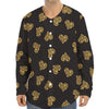 Gold Heart (NOT Real) Glitter Print Long Sleeve Baseball Jersey