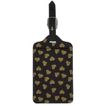 Gold Heart (NOT Real) Glitter Print Luggage Tag
