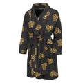 Gold Heart (NOT Real) Glitter Print Men's Bathrobe
