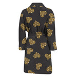 Gold Heart (NOT Real) Glitter Print Men's Bathrobe