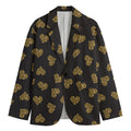 Gold Heart (NOT Real) Glitter Print Men's Cotton Blazer