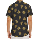 Gold Heart (NOT Real) Glitter Print Men's Deep V-Neck Shirt