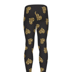 Gold Heart (NOT Real) Glitter Print Men's leggings
