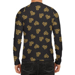 Gold Heart (NOT Real) Glitter Print Men's Long Sleeve Rash Guard