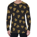 Gold Heart (NOT Real) Glitter Print Men's Long Sleeve T-Shirt