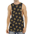 Gold Heart (NOT Real) Glitter Print Men's Muscle Tank Top