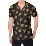 Gold Heart (NOT Real) Glitter Print Men's Shirt