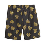 Gold Heart (NOT Real) Glitter Print Men's Sports Shorts