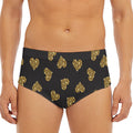 Gold Heart (NOT Real) Glitter Print Men's Triangle Swim Briefs