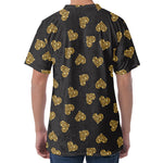 Gold Heart (NOT Real) Glitter Print Men's Velvet T-Shirt