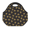 Gold Heart (NOT Real) Glitter Print Neoprene Lunch Bag