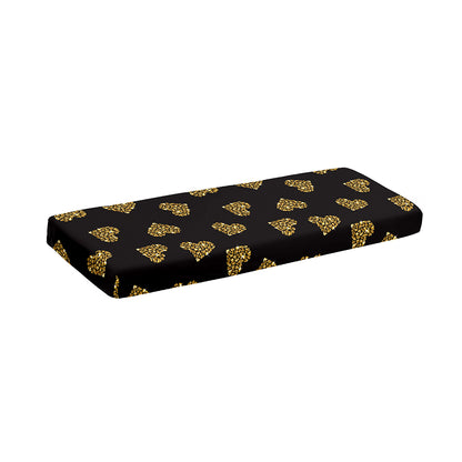 Gold Heart (NOT Real) Glitter Print Piano Keyboard Cover
