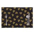 Gold Heart (NOT Real) Glitter Print Placemat