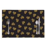 Gold Heart (NOT Real) Glitter Print Placemat
