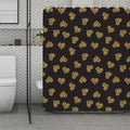 Gold Heart (NOT Real) Glitter Print Polyester Shower Curtain