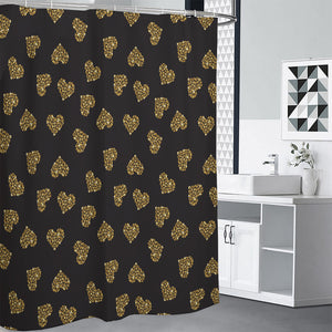 Gold Heart (NOT Real) Glitter Print Premium Shower Curtain