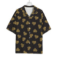 Gold Heart (NOT Real) Glitter Print Rayon Hawaiian Shirt