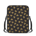 Gold Heart (NOT Real) Glitter Print Rectangular Crossbody Bag