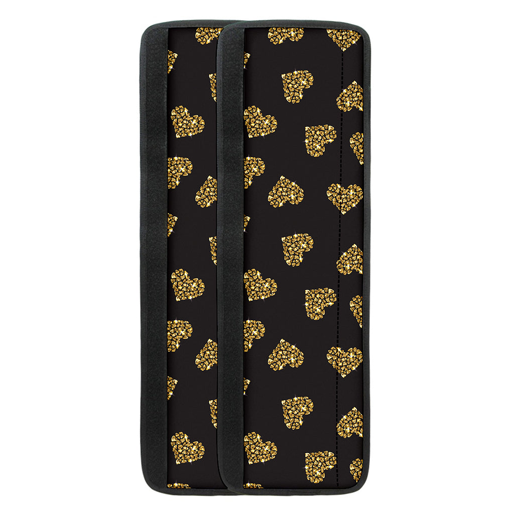 Gold Heart (NOT Real) Glitter Print Refrigerator Handle Covers