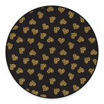 Gold Heart (NOT Real) Glitter Print Round Floor Mat