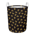 Gold Heart (NOT Real) Glitter Print Round Laundry Basket