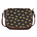 Gold Heart (NOT Real) Glitter Print Saddle Bag